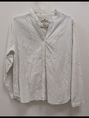 Woolrich Women's Cream Button-Front Stripe Shirt